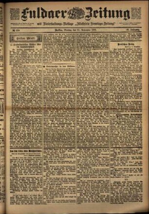 Erste Ausgabe vom Montag, den 11. November 1901.