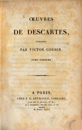 Oeuvres de Descartes, 11