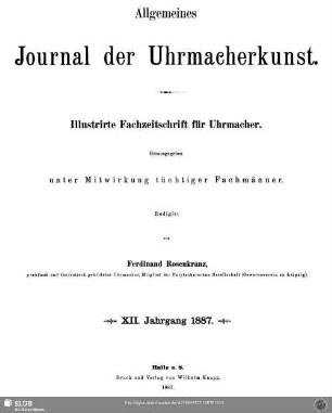 12.1887: Allgemeines Journal der Uhrmacherkunst