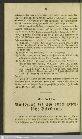 Capitel IV. Auflösung der Ehe durch gesetzliche Scheidung