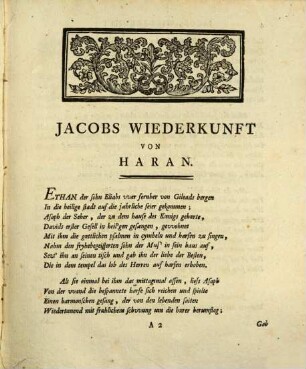 Jacobs Wiederkunft von Haran : ein Gedicht