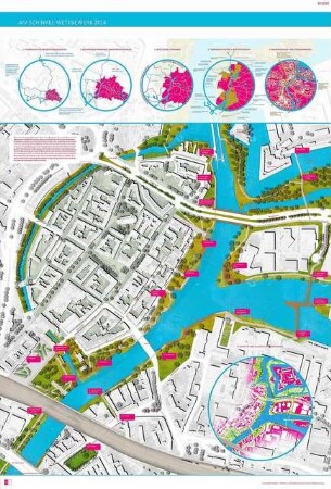 Spandau bei Berlin Schinkelwettbewerb 2014: Lageplan 1:1000, Diagramme, Erläuterungen