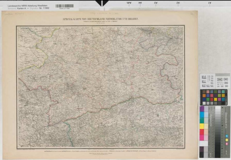 Münsterland topographische Karte Sektion 7 der Specialkarte von Deutschland, Niederlande und Belgien 1.H. 19.Jh. 1 : 200 000 46,5 x 64 Lithographie: Verlag Holle, Wolfenbüttel R. Diederich