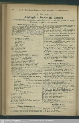 III.Abschnitt. Gesellschaften, Vereine und Anstalten