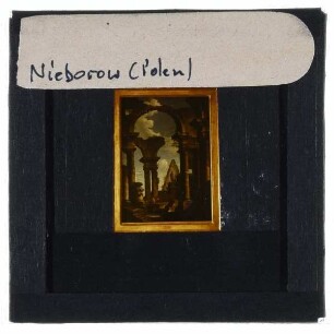 Nieborów, Schloss Nieborów : Gelbes Studierzimmer: Pannini, Römische Ruinen