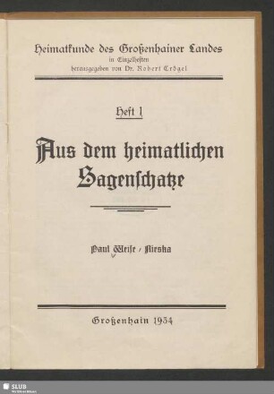 Aus dem heimatlichen Sagenschatze