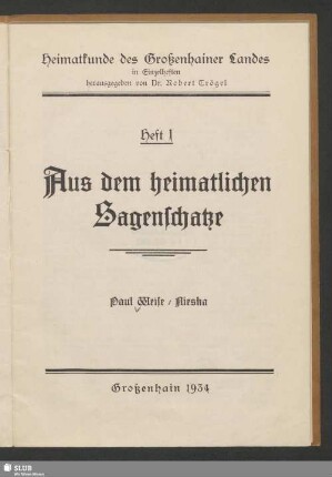 Aus dem heimatlichen Sagenschatze
