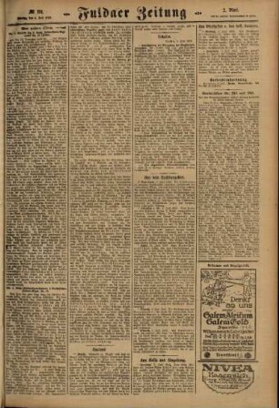 Zweite Ausgabe vom Montag, den 05. Juli 1915.