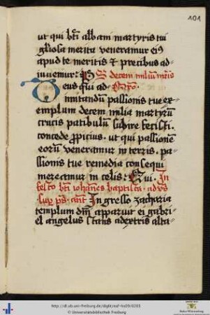 [101r] S. decem milium martyrum.