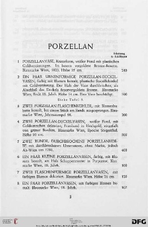 Porzellan (Nr. 1-74)