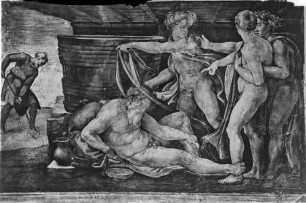 Sixtinische Decke — Szenen des Alten Testaments — Noahs Trunkenheit