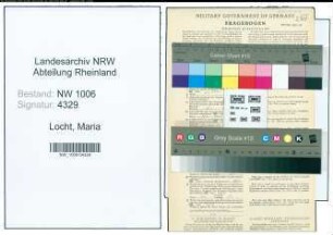 Entnazifizierung Maria Van De Locht , geb. 02.12.1911 ()