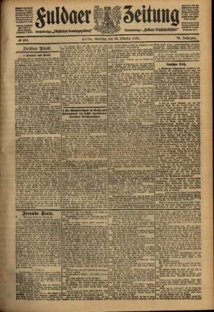 Dritte Ausgabe vom Samstag, den 30. Oktober 1909.