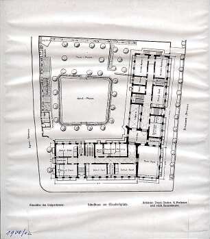 Fischer, Theodor; München, Elisabethplatz; Elisabethschule - Grundriss EG