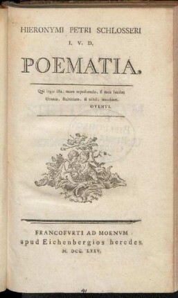 Hieronymi Petri Schlosseri I.V.D. Poematia