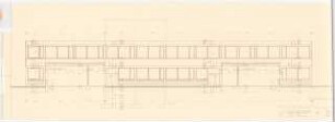 Grünflächen am Schulzentrum, Hilden: Realschule: Quertrakt Ansicht Südwest 1:50 (Zeichnung des Architekten)