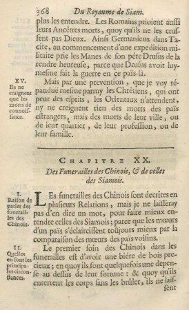 Chapitre XX. Des funerailles des Chinois, & de celles des Siamois