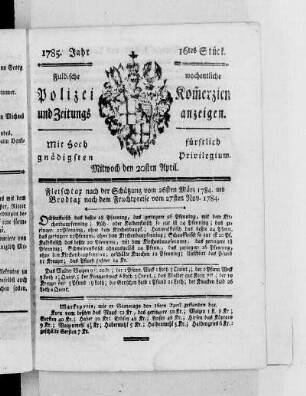 16tes Stück., Ausgabe vom 20. April 1785