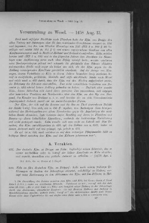 Versammlung zu Wesel. - 1458 Aug. 13.