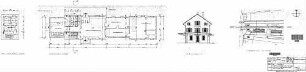 Uhingen: Empfangsgebäude Verwaltungsgebäude Grundrisse UG,EG,Giebelansicht,Lageplan