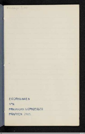 Erzählungen – [Handschrift] - StGA-Kronberger I,0115