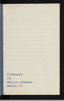 Erzählungen – [Handschrift] - StGA-Kronberger I,0115