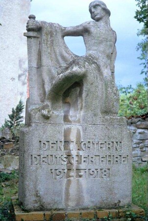 Kriegerdenkmal I. WK, Inschrift "Den Wächtern deutscher Ehre 1914-1918"