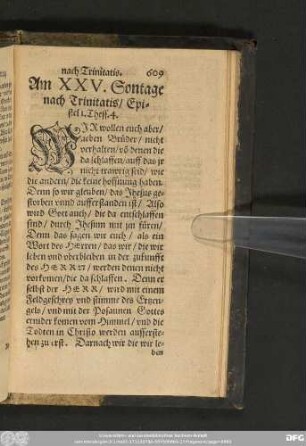Am XXV. Sontage nach Trinitatis/ Epistel I. Thess. 4.