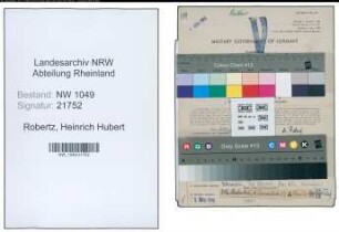 Entnazifizierung Heinrich Hubert Robertz , geb. 26.01.1908 (Theaterintendant)