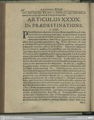 Articulus XXXIX. De Praedestinatione