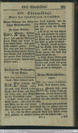 XXII. Chorgesänge
