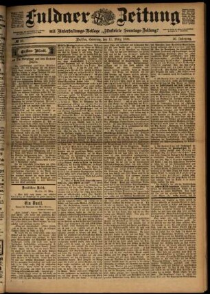 Erste Ausgabe vom Samstag, den 11. März 1899.