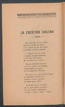 La cuestión chilena