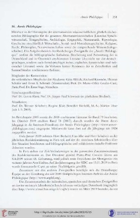 16. Année Philologique