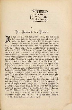 Erlebnisse eines freiwilligen bayerischen Jägers im Feldzuge 1870/71