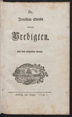Dr. Jonathan Swifts einige Predigten : Aus dem Englischen übersezt