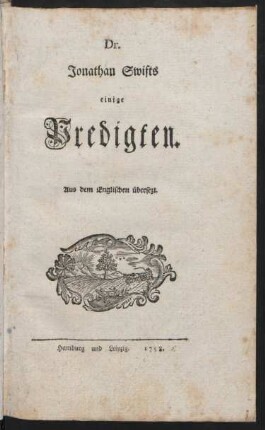 Dr. Jonathan Swifts einige Predigten : Aus dem Englischen übersezt