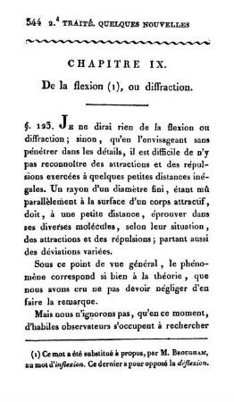 Chapitre IX. De la flexion (1), ou diffraction.