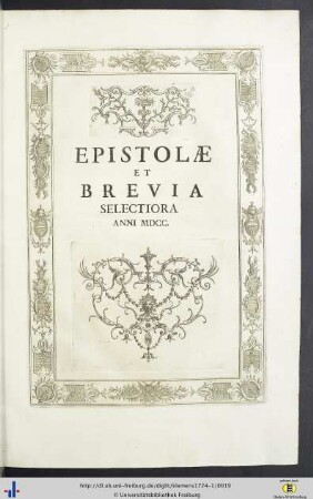 Epistolae Et Brevia Selectoria Anni MDCC.