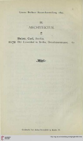 III: Architektur (Nr. 2172)