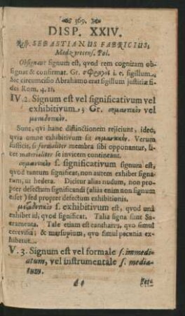 Disp. XXIV. Resp. Sebastianus Fabricius