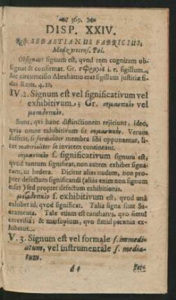 Disp. XXIV. Resp. Sebastianus Fabricius