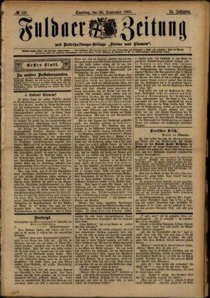 Erste Ausgabe vom Samstag, den 25. September 1897.