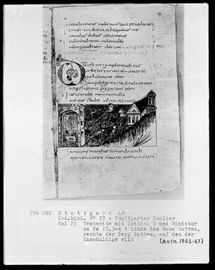 Der Stuttgarter Bibelpsalter — David steigt zum Berg des Herrn empor, Folio 29recto