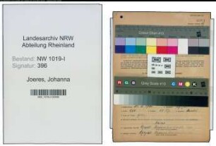 Entnazifizierung Johanna Joeres , geb. 11.05.1901 ()