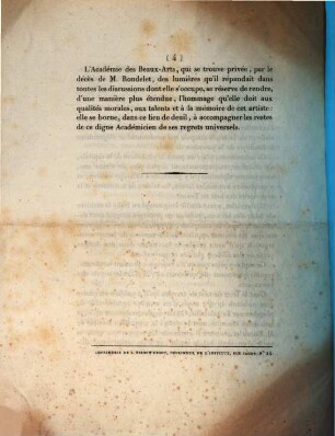 Funérailles .... 5, ... de M. Rondelet : Disc. de M. Vaudoyer Le 29. Sept. 1829.