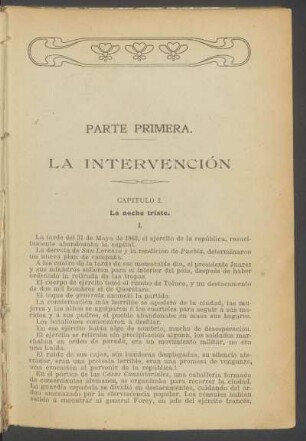 Parte primera. - La Intervención