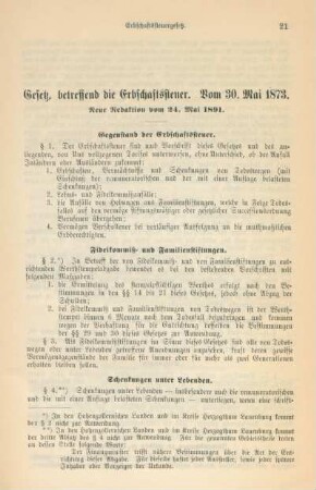 Gesetz, betreffend die Erbschaftssteuer