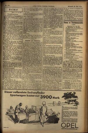 Zweite Ausgabe vom Mittwoch, den 29. Mai 1929.