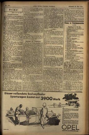 Zweite Ausgabe vom Mittwoch, den 29. Mai 1929.